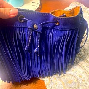 Suede purplish blue Patricia Nash handbag